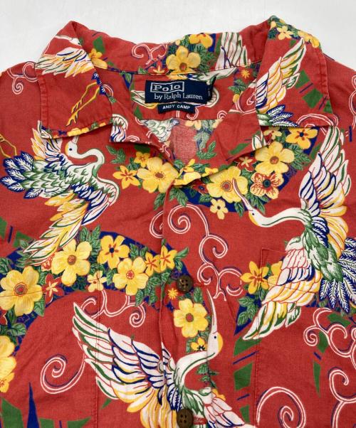 POLO RALPH LAUREN（ポロ・ラルフローレン）POLO RALPH LAUREN (ポロ・ラルフローレン) ANDY CAMP レーヨンオープンカラーシャツ レッド×イエロー サイズ:XLの古着・服飾アイテム