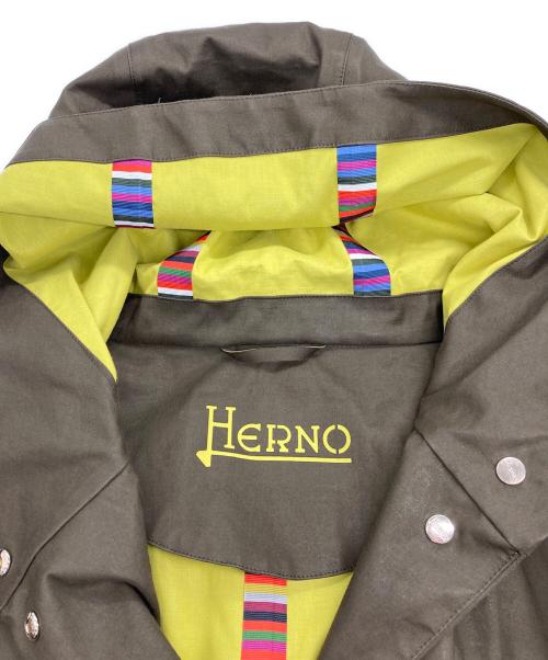 HERNO（ヘルノ）HERNO (ヘルノ) コットンボンディングフーデッドコート カーキ サイズ:42の古着・服飾アイテム
