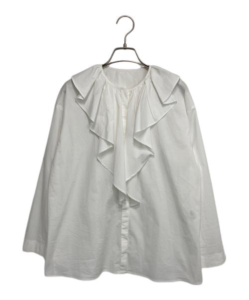 DRESSTERIOR（ドレステリア）DRESSTERIOR (ドレステリア) ラッフルカラーブラウス ホワイト サイズ:36の古着・服飾アイテム