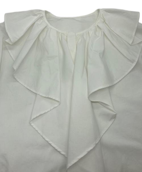DRESSTERIOR（ドレステリア）DRESSTERIOR (ドレステリア) ラッフルカラーブラウス ホワイト サイズ:36の古着・服飾アイテム