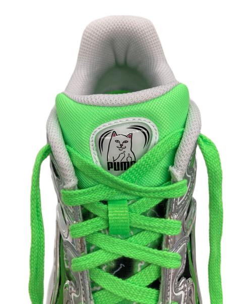 PUMA（プーマ）PUMA (プーマ) RIPNDIP (リップンディップ) INVERSE RIPNDIP PUMA SILVER-FLURO GREEN PES グリーン×シルバー サイズ:US8.5の古着・服飾アイテム