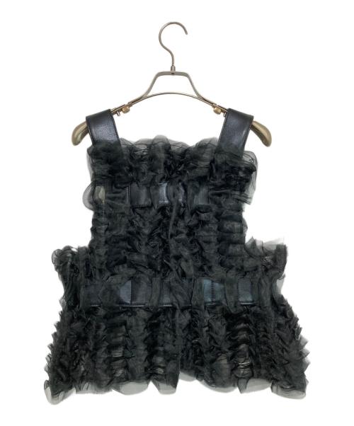 noir kei ninomiya（ノワール ケイ ニノミヤ）noir kei ninomiya (ノワール ケイ ニノミヤ) 19AW チュールフリルベルトハーネス ブラック サイズ:XSの古着・服飾アイテム