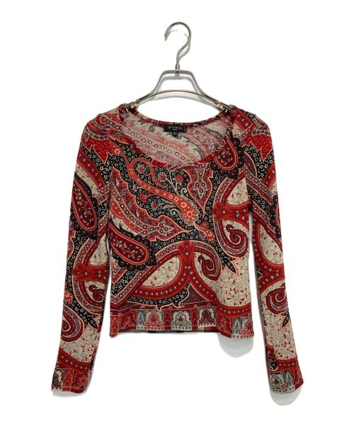 ETRO（エトロ）ETRO (エトロ) ペイズリー柄カットソー レッド×ブラック サイズ:40の古着・服飾アイテム