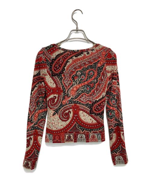 ETRO（エトロ）ETRO (エトロ) ペイズリー柄カットソー レッド×ブラック サイズ:40の古着・服飾アイテム