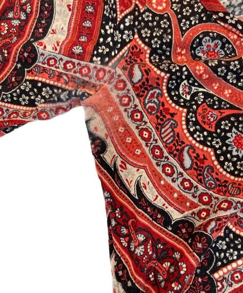 ETRO（エトロ）ETRO (エトロ) ペイズリー柄カットソー レッド×ブラック サイズ:40の古着・服飾アイテム