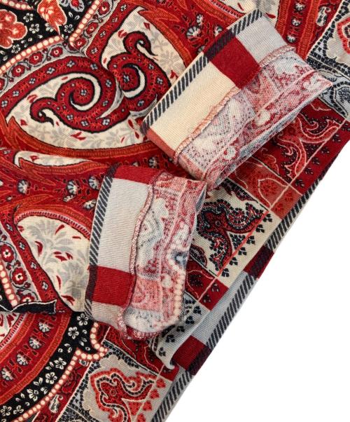ETRO（エトロ）ETRO (エトロ) ペイズリー柄カットソー レッド×ブラック サイズ:40の古着・服飾アイテム