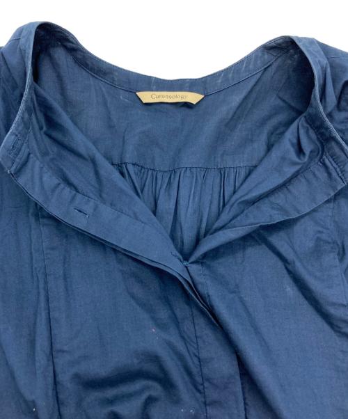 Curensology（カレンソロジー）Curensology (カレンソロジー) ノースリーブコットンシャツワンピース ネイビー サイズ:Fの古着・服飾アイテム