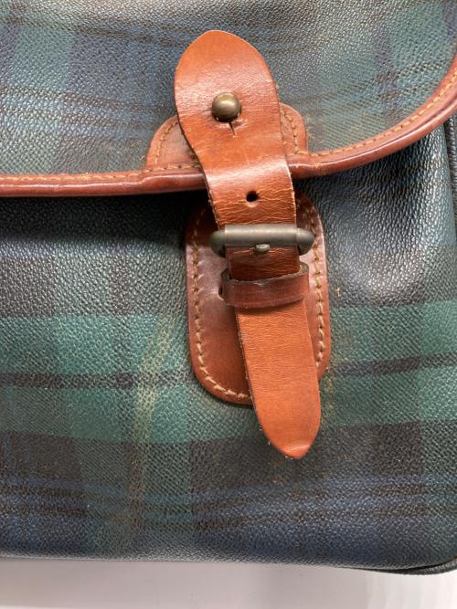 RALPH LAUREN（ラルフローレン）RALPH LAUREN (ラルフローレン) メッセンジャーバッグ グリーン×ブラウンの古着・服飾アイテム
