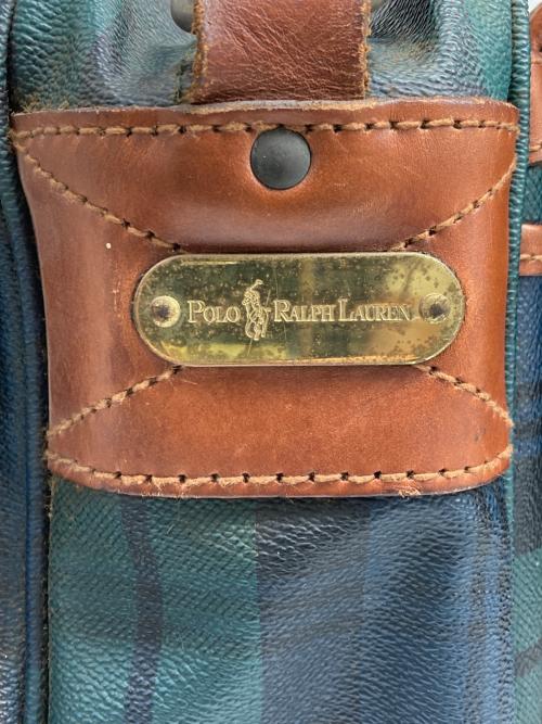 RALPH LAUREN（ラルフローレン）RALPH LAUREN (ラルフローレン) メッセンジャーバッグ グリーン×ブラウンの古着・服飾アイテム