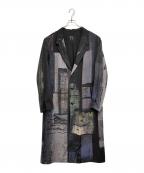 Y'sワイズ）の古着「23AW 総柄ウールギャバジンコート」｜グレー
