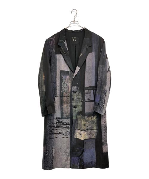 Y's（ワイズ）Y's (ワイズ) 23AW 総柄ウールギャバジンコート グレー サイズ:2の古着・服飾アイテム