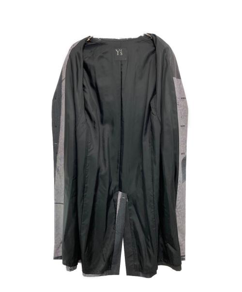 Y's（ワイズ）Y's (ワイズ) 23AW 総柄ウールギャバジンコート グレー サイズ:2の古着・服飾アイテム