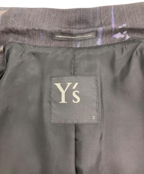 Y's（ワイズ）Y's (ワイズ) 23AW 総柄ウールギャバジンコート グレー サイズ:2の古着・服飾アイテム