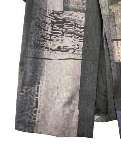 Y's（ワイズ）Y's (ワイズ) 23AW 総柄ウールギャバジンコート グレー サイズ:2の古着・服飾アイテム