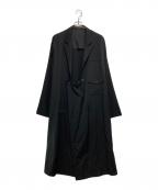 Yohji Yamamoto pour hommeヨウジヤマモト プールオム）の古着「17SS ウールギャバロングコート」｜ブラック