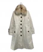 BURBERRY BLUE LABELバーバリー ブルー レーベル）の古着「アンゴラ混コート」｜ホワイト