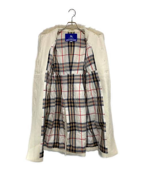 BURBERRY BLUE LABEL（バーバリー ブルー レーベル）BURBERRY BLUE LABEL (バーバリー ブルー レーベル) アンゴラ混コート ホワイト サイズ:38の古着・服飾アイテム