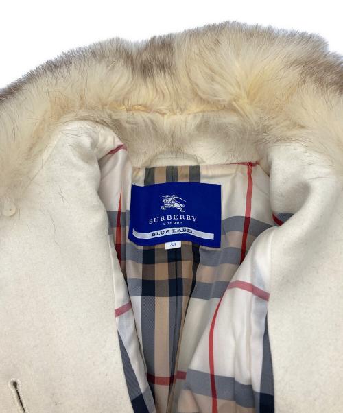 BURBERRY BLUE LABEL（バーバリー ブルー レーベル）BURBERRY BLUE LABEL (バーバリー ブルー レーベル) アンゴラ混コート ホワイト サイズ:38の古着・服飾アイテム