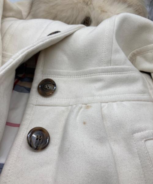 BURBERRY BLUE LABEL（バーバリー ブルー レーベル）BURBERRY BLUE LABEL (バーバリー ブルー レーベル) アンゴラ混コート ホワイト サイズ:38の古着・服飾アイテム