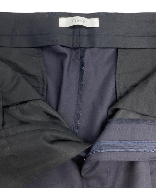 cornier（コルニエ）cornier (コルニエ) モヘヤウール スラックス ネイビー サイズ:Lの古着・服飾アイテム