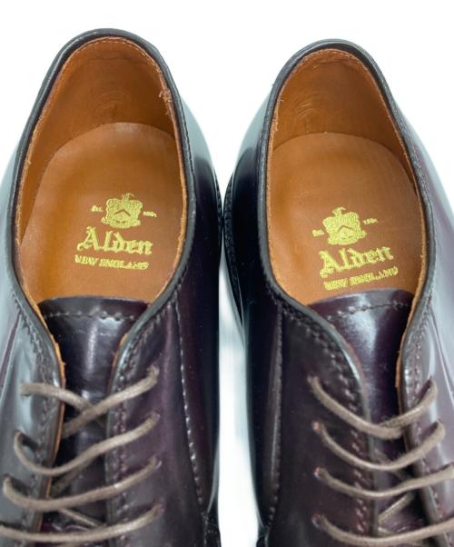 Alden（オールデン）Alden (オールデン) PLANE TOE CORDOVAN プレーントゥ コードバン バーガンディー サイズ:7 1/2の古着・服飾アイテム