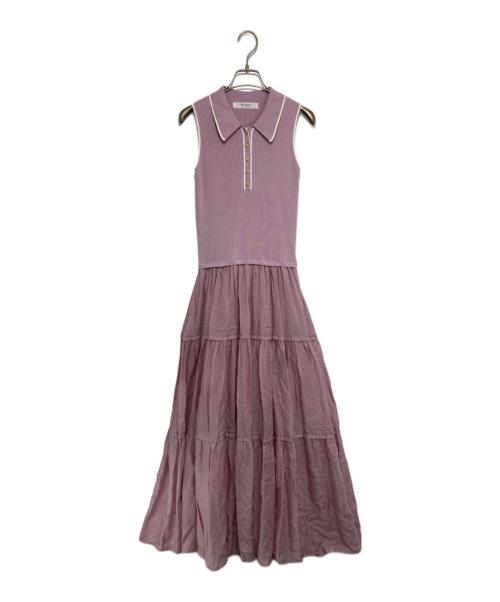 HER LIP TO（ハーリップトゥ）HER LIP TO (ハーリップトゥ) Jules Knit Docking Tiered Dress パープル サイズ:Mの古着・服飾アイテム