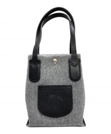 LONGCHAMP（ロンシャン）の古着「ROSEAU ESSENTIAL ハンドバッグ」｜グレー×ブラック