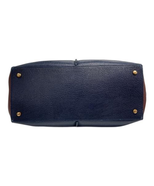 TOD'S（トッズ）TOD'S (トッズ) ハンドバッグ ネイビー×ブラウンの古着・服飾アイテム