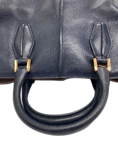 TOD'S（トッズ）TOD'S (トッズ) ハンドバッグ ネイビー×ブラウンの古着・服飾アイテム