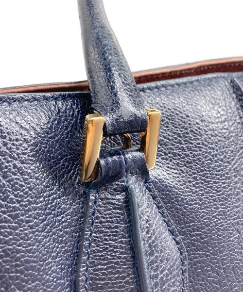 TOD'S（トッズ）TOD'S (トッズ) ハンドバッグ ネイビー×ブラウンの古着・服飾アイテム