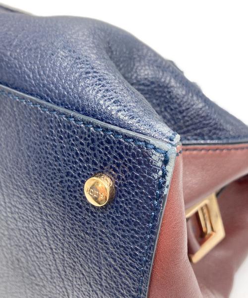 TOD'S（トッズ）TOD'S (トッズ) ハンドバッグ ネイビー×ブラウンの古着・服飾アイテム