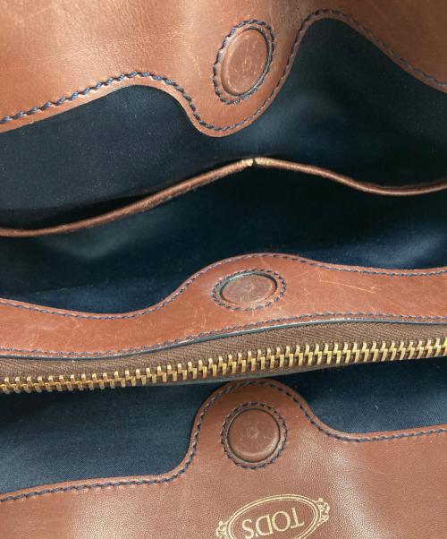 TOD'S（トッズ）TOD'S (トッズ) ハンドバッグ ネイビー×ブラウンの古着・服飾アイテム