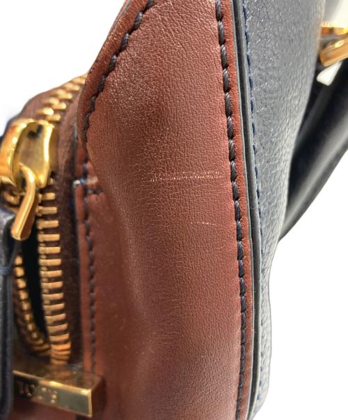 TOD'S（トッズ）TOD'S (トッズ) ハンドバッグ ネイビー×ブラウンの古着・服飾アイテム