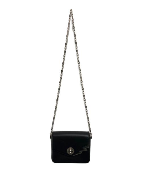 BALLY（バリー）BALLY (バリー) チェーンショルダーバッグ ブラック×シルバーの古着・服飾アイテム