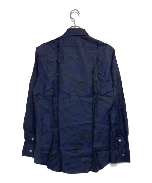 PAUL SMITH（ポールスミス）PAUL SMITH (ポールスミス) フラワージャガードシャツ ネイビー サイズ:Lの古着・服飾アイテム