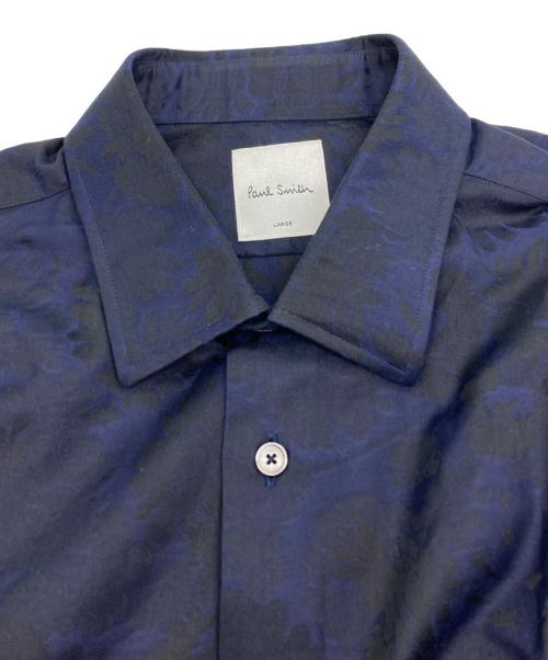 PAUL SMITH（ポールスミス）PAUL SMITH (ポールスミス) フラワージャガードシャツ ネイビー サイズ:Lの古着・服飾アイテム