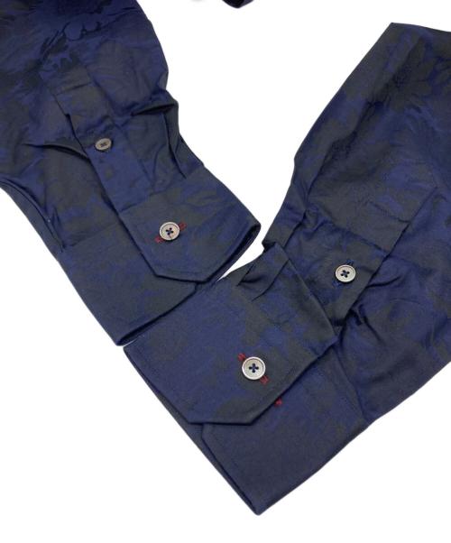 PAUL SMITH（ポールスミス）PAUL SMITH (ポールスミス) フラワージャガードシャツ ネイビー サイズ:Lの古着・服飾アイテム