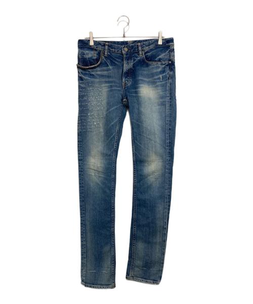 Hysteric Glamour（ヒステリックグラマー）Hysteric Glamour (ヒステリックグラマー) ダメージスタッズデニムパンツ インディゴ サイズ:32の古着・服飾アイテム
