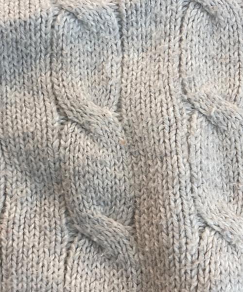 POLO RALPH LAUREN（ポロ・ラルフローレン）POLO RALPH LAUREN (ポロ・ラルフローレン) ポニー刺繍 コットン ケーブルニット グレー サイズ:Lの古着・服飾アイテム