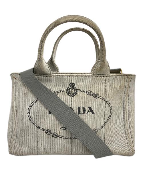 PRADA（プラダ）PRADA (プラダ) カナパ デニム2WAYバッグ グレーの古着・服飾アイテム