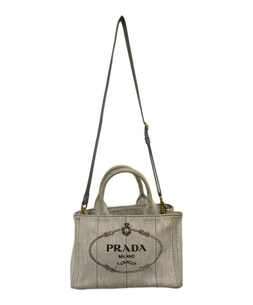 PRADA（プラダ）PRADA (プラダ) カナパ デニム2WAYバッグ グレーの古着・服飾アイテム