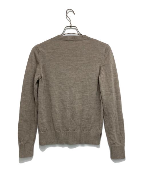 maison kitsune（メゾンキツネ）MAISON KITSUNE (メゾンキツネ) チラックスフォックス パッチ アジャステッド クルーネック カーディガン ブラウン サイズ:Sの古着・服飾アイテム