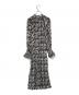 IENA LA BOUCLE (イエナ ラ ブークル) プリントプリーツワンピース ホワイト×ブラック サイズ:- 未使用品：9000円