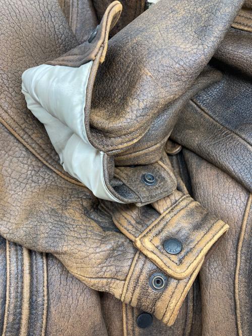 ACTION HOUSE（アクション ハウス）ACTION HOUSE (アクション ハウス) 羊革フライトジャケット ブラウン サイズ:Mの古着・服飾アイテム