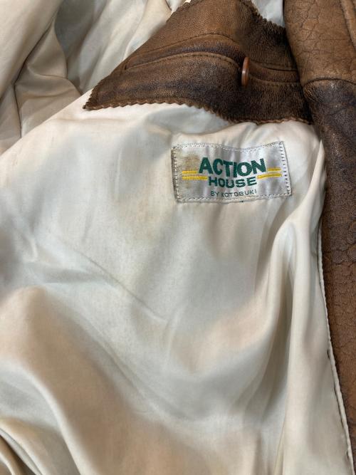 ACTION HOUSE（アクション ハウス）ACTION HOUSE (アクション ハウス) 羊革フライトジャケット ブラウン サイズ:Mの古着・服飾アイテム
