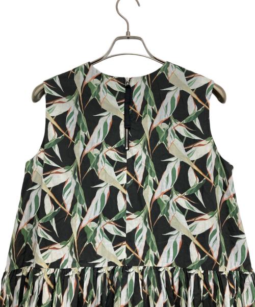 BEARDSLEY（ビアズリー）BEARDSLEY (ビアズリー) 総柄ワンピース ブラック×グリーン サイズ:FREEの古着・服飾アイテム