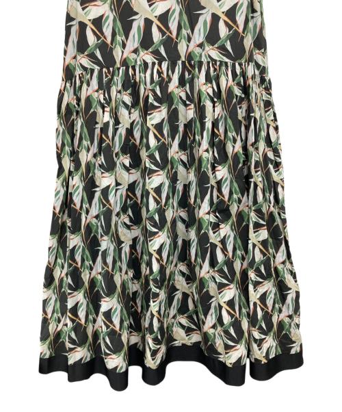BEARDSLEY（ビアズリー）BEARDSLEY (ビアズリー) 総柄ワンピース ブラック×グリーン サイズ:FREEの古着・服飾アイテム