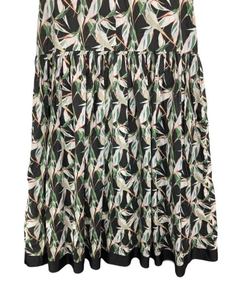 BEARDSLEY（ビアズリー）BEARDSLEY (ビアズリー) 総柄ワンピース ブラック×グリーン サイズ:FREEの古着・服飾アイテム