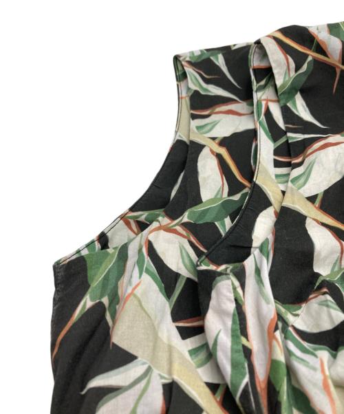 BEARDSLEY（ビアズリー）BEARDSLEY (ビアズリー) 総柄ワンピース ブラック×グリーン サイズ:FREEの古着・服飾アイテム