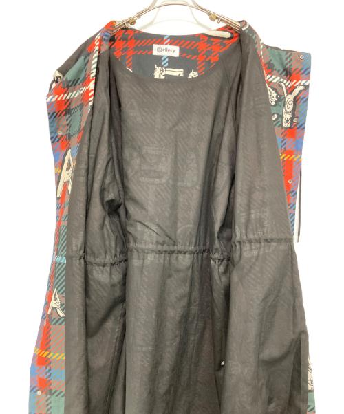&ellecy（アンドエルシー）&ellecy (アンドエルシー) 猫プリントタータンチェックフーデットコート レッド サイズ:Mの古着・服飾アイテム